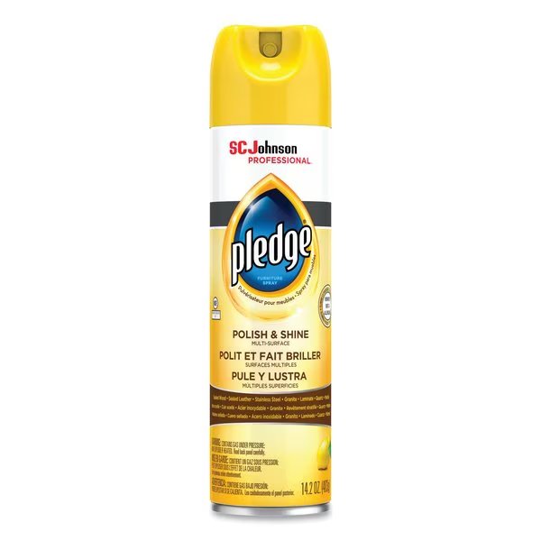 Furniture Polish, Lemon, 14.2 oz, Aerosol, Pledge, Mfr#: 301168